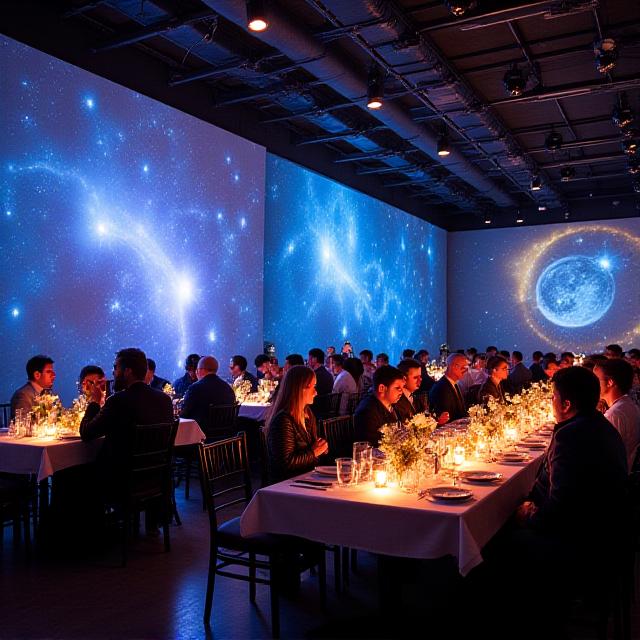 A high-end gala with galaxy projection mapping